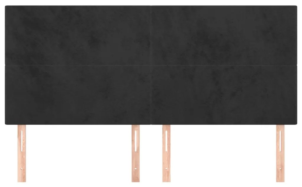 vidaXL Κεφαλάρια Κρεβατιού 4 τεμ. Μαύρο 100x5x78/88 εκ. Βελούδινο