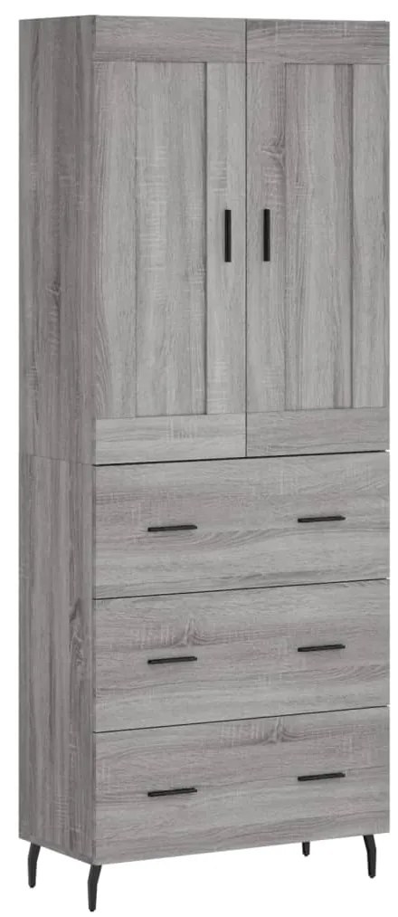 vidaXL Ντουλάπι Γκρι Sonoma 69,5 x 34 x 180 εκ. Επεξεργασμένο Ξύλο