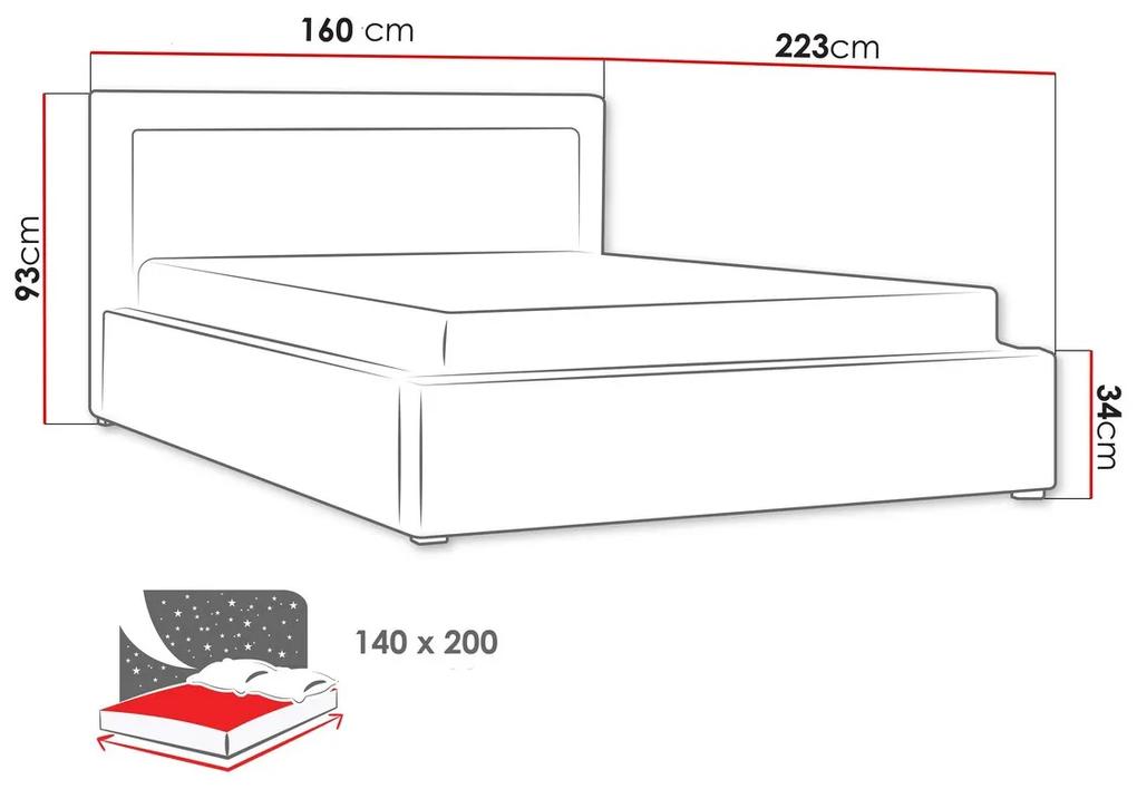 Κρεβάτι Pomona 102, Διπλό, Γκρι, 140x200, Ταπισερί, Τάβλες για Κρεβάτι, 160x223x93cm, 83 kg | Epipla1.gr