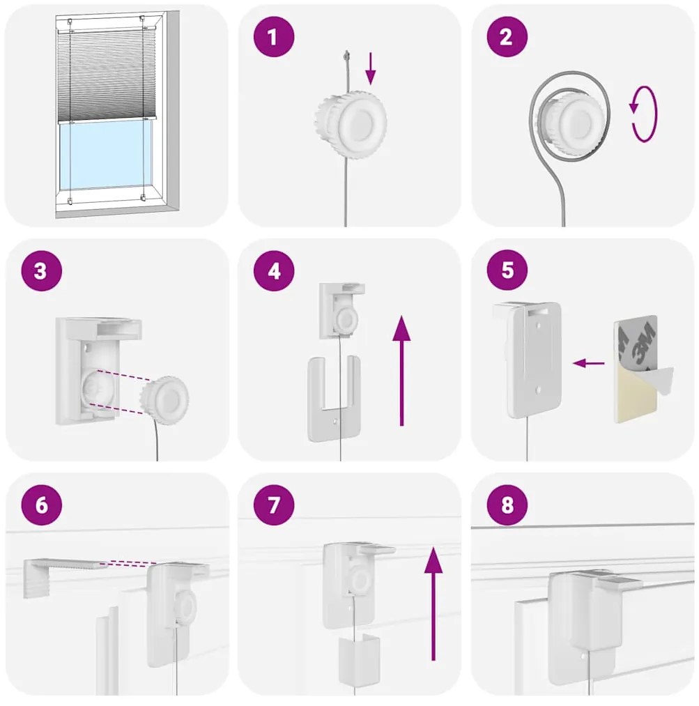 vidaXL Πλισέ περσίδα Κρέμα 60x150 cm Πλάτος υφάσματος 59,4 cm