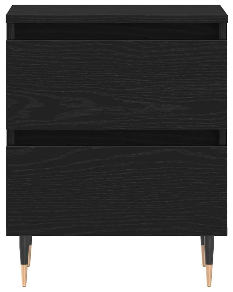 vidaXL Κομοδίνο 2 pcs Μαύρη δρυς 40 x 35 x 50 εκ. Επεξεργασμένο ξύλο