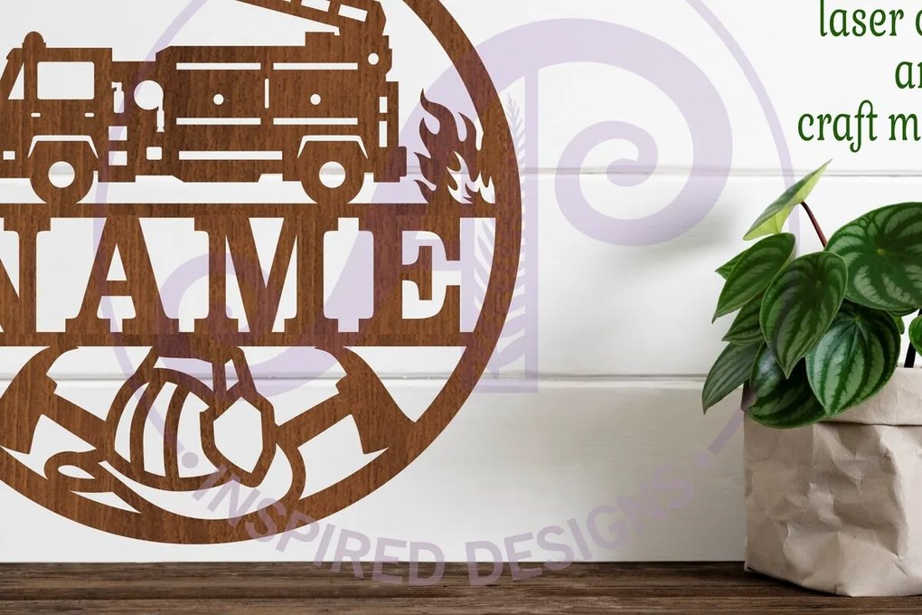 Intra απο ξύλο plywood Χρώμα wenge 3mm-4mm πάχος - Πινακίδα ονόματος πυροσβέστη Δίασταση 30x20 cm INTRAFABR-67871470