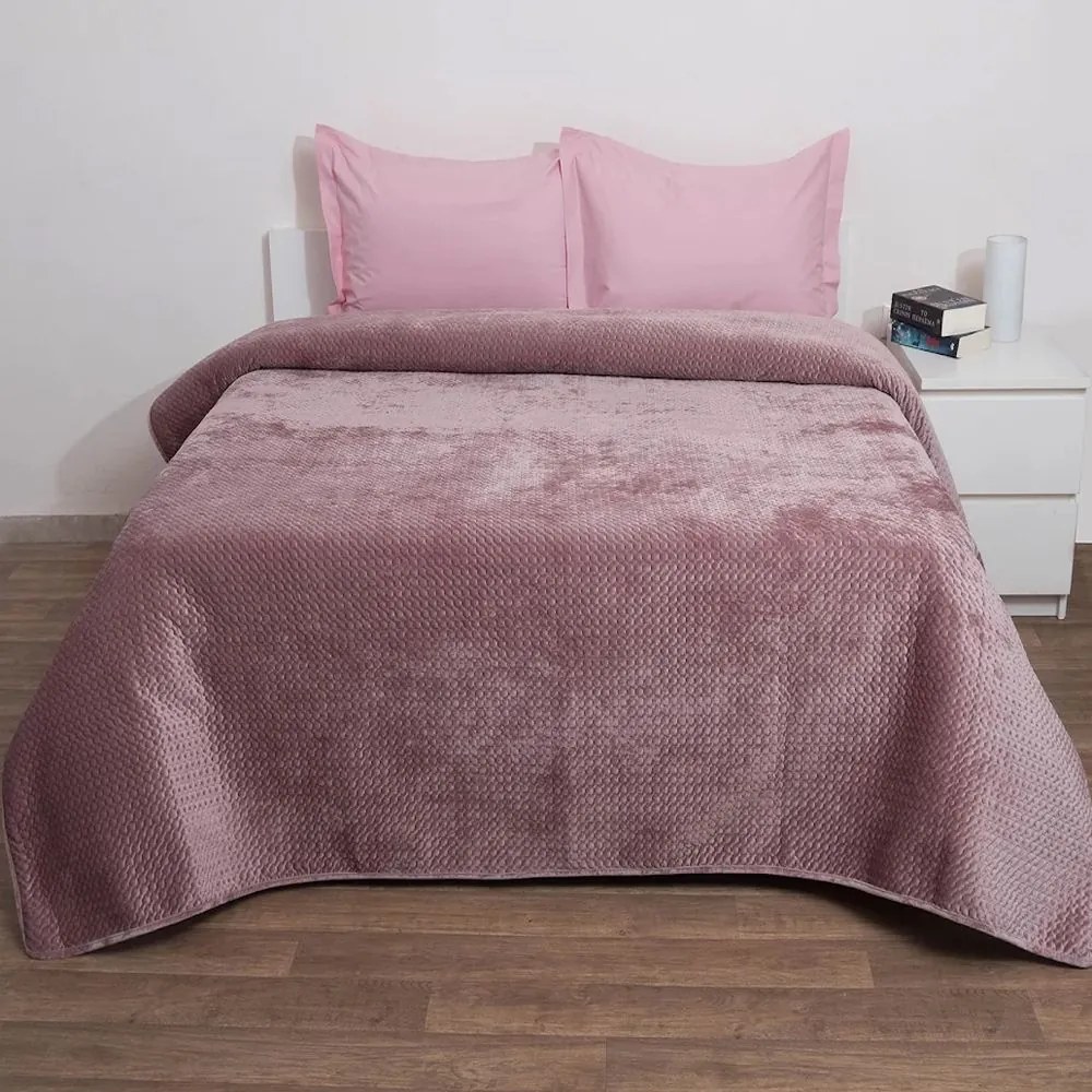 Κουβερλί Verona Velvet Blush Pink Anna Riska  Semi-double 160x220cm Microfiber-Polyester