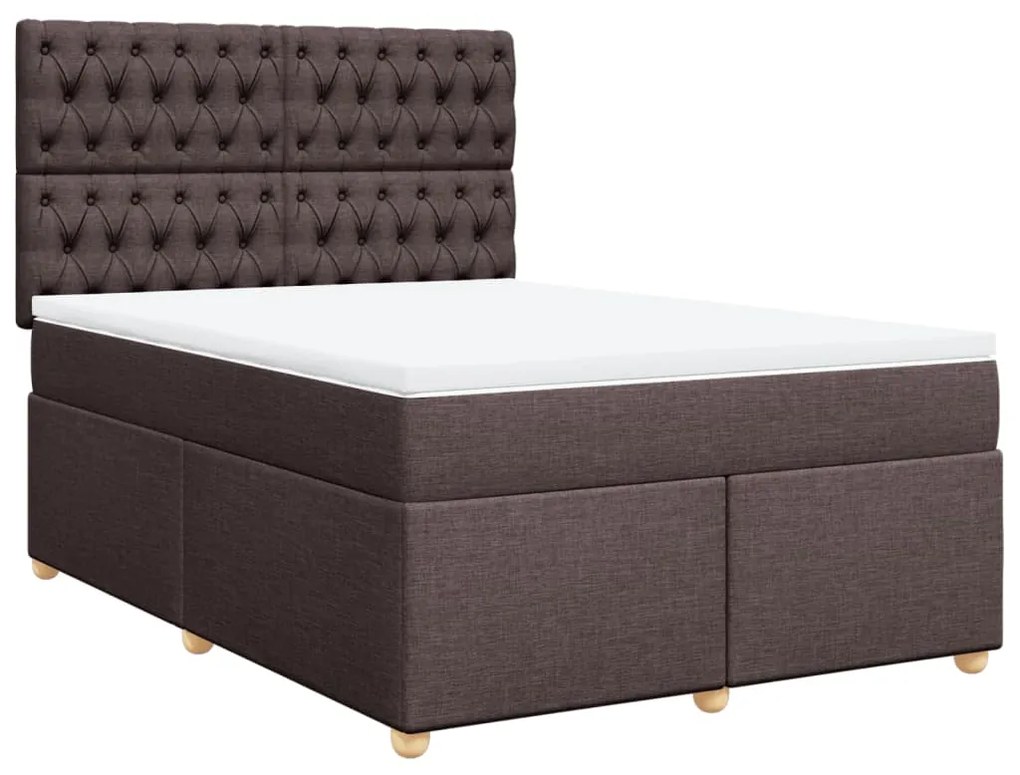 ΚΡΕΒΑΤΙ BOXSPRING ΜΕ ΣΤΡΩΜΑ ΣΚΟΥΡΟ ΚΑΦΕ 160X200 ΕΚ ΥΦΑΣΜΑΤΙΝΟ 3291341