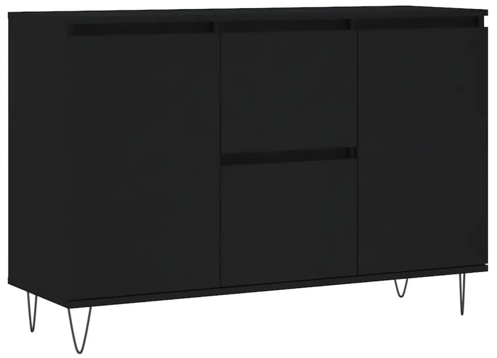vidaXL Μπουφές Μαύρος 101,5 x 35 x 70 εκ. από Επεξεργασμένο Ξύλο