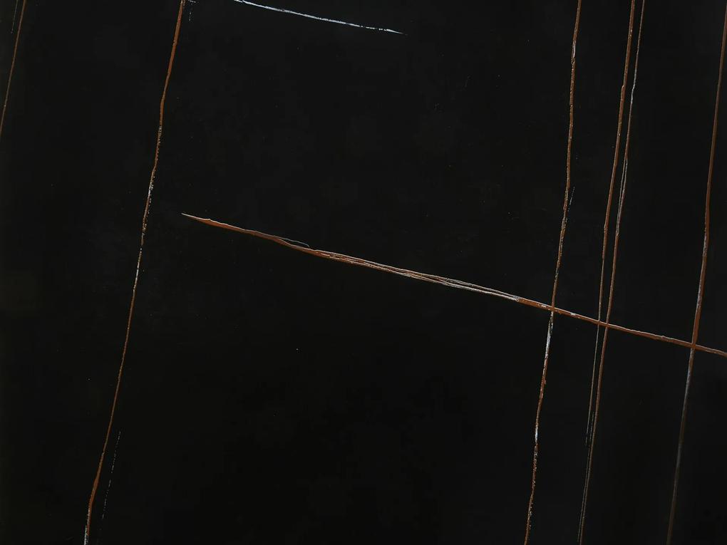Τραπεζάκι σαλονιού Houston 1616, Μαύρο μάρμαρο, Χρυσό, 46x80x80cm, 25 kg, Πέτρα, Γωνιακό | Epipla1.gr