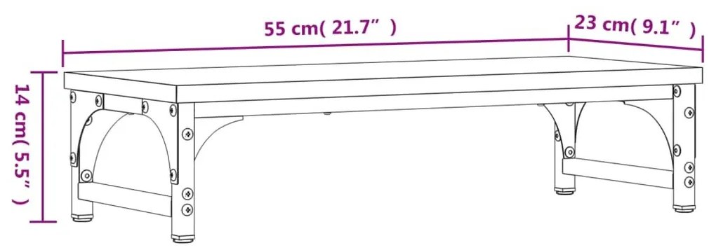 Βάση Οθόνης Καφέ Δρυς 55 x 23 x 14 εκ. από Επεξεργασμένο Ξύλο - Καφέ