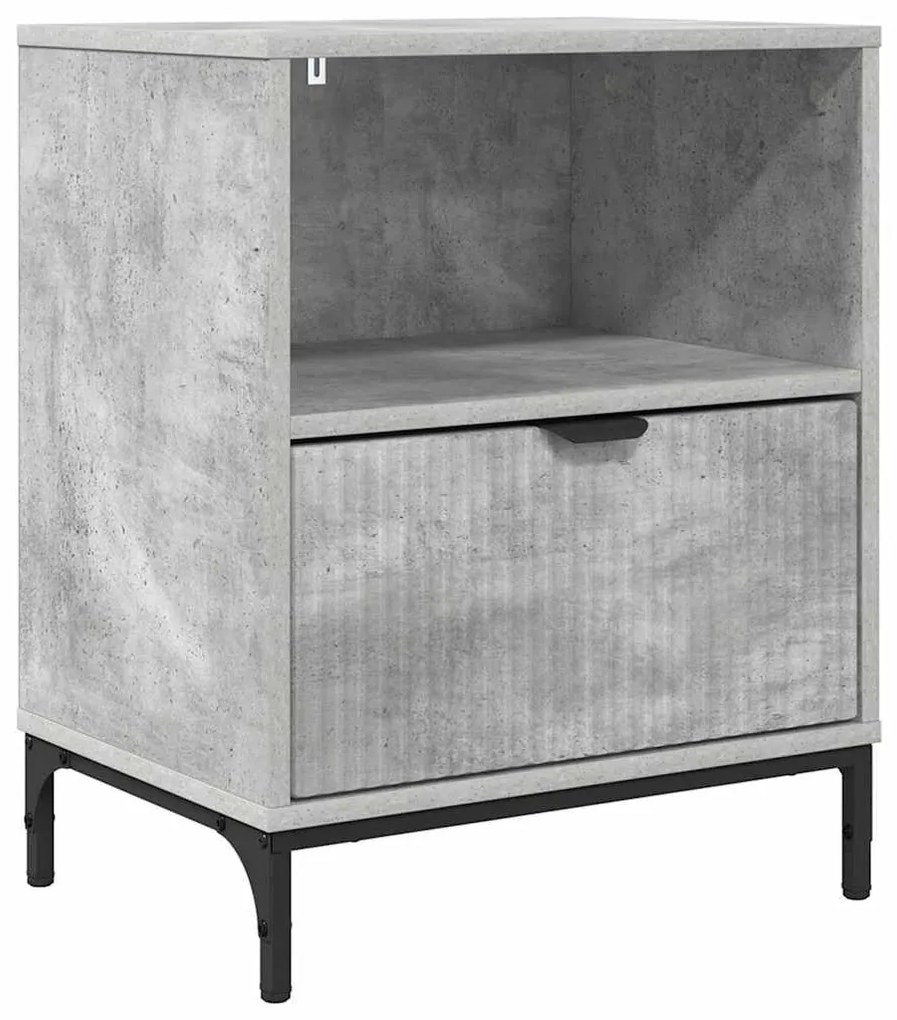 vidaXL Κομοδίνο Γκρι σκυροδέματος 49 x 36 x 61 εκ Επεξεργασμένο ξύλο