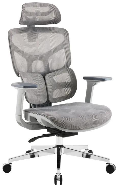 Καρέκλα γραφείου διευθυντή Karlo λευκό-μαύρο mesh ύφασμα 72x70x112εκ Υλικό: MESH 033-000021
