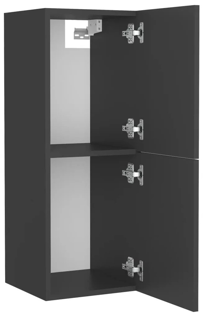 vidaXL Ντουλάπι Μπάνιου Γκρι 30 x 30 x 80 εκ. από Μοριοσανίδα