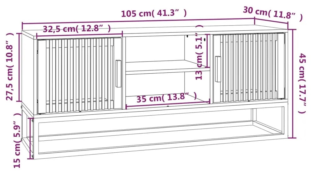 ΈΠΙΠΛΟ ΤΗΛΕΟΡΑΣΗΣ 105 X 30 X 45 ΕΚ. ΕΠΕΞΕΡΓΑΣΜΕΝΟ ΞΥΛΟ/ΣΙΔΕΡΟ 352099