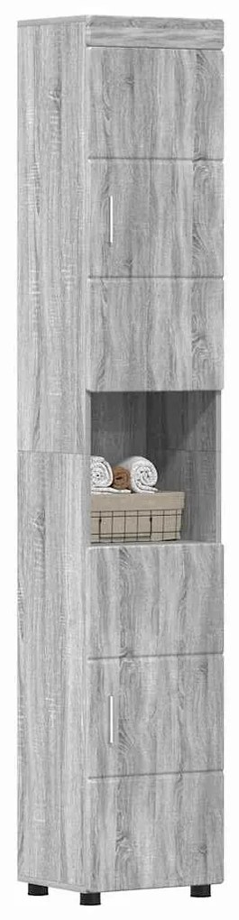 vidaXL Ντουλάπι Μπάνιου με πόρτα TULUM Γκρι sonoma 37 x 31.5 x 203 εκ