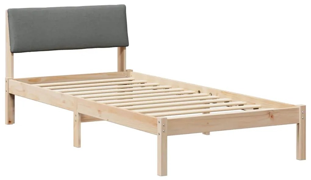 vidaXL Σκελετός Κρεβατιού με κεφαλάρι Καφέ και σκούρο γκρι 90 x 200 cm