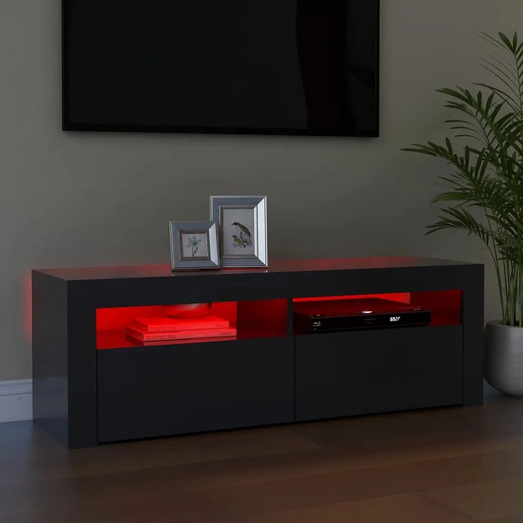 vidaXL Έπιπλο Τηλεόρασης με LED Γκρι 120 x 35 x 40 εκ.