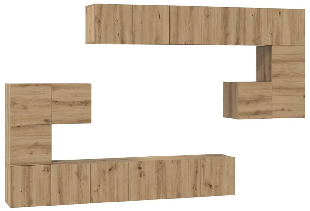 vidaXL Σετ επίπλου τηλεόρασης 10 pcs artisan δρυς 60 x 30 x 30 cm