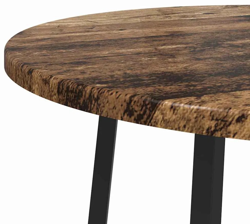 vidaXL Σετ βοηθητικά τραπεζάκια με ράφι 2 pcs Παλιό ξύλο και μαύρο