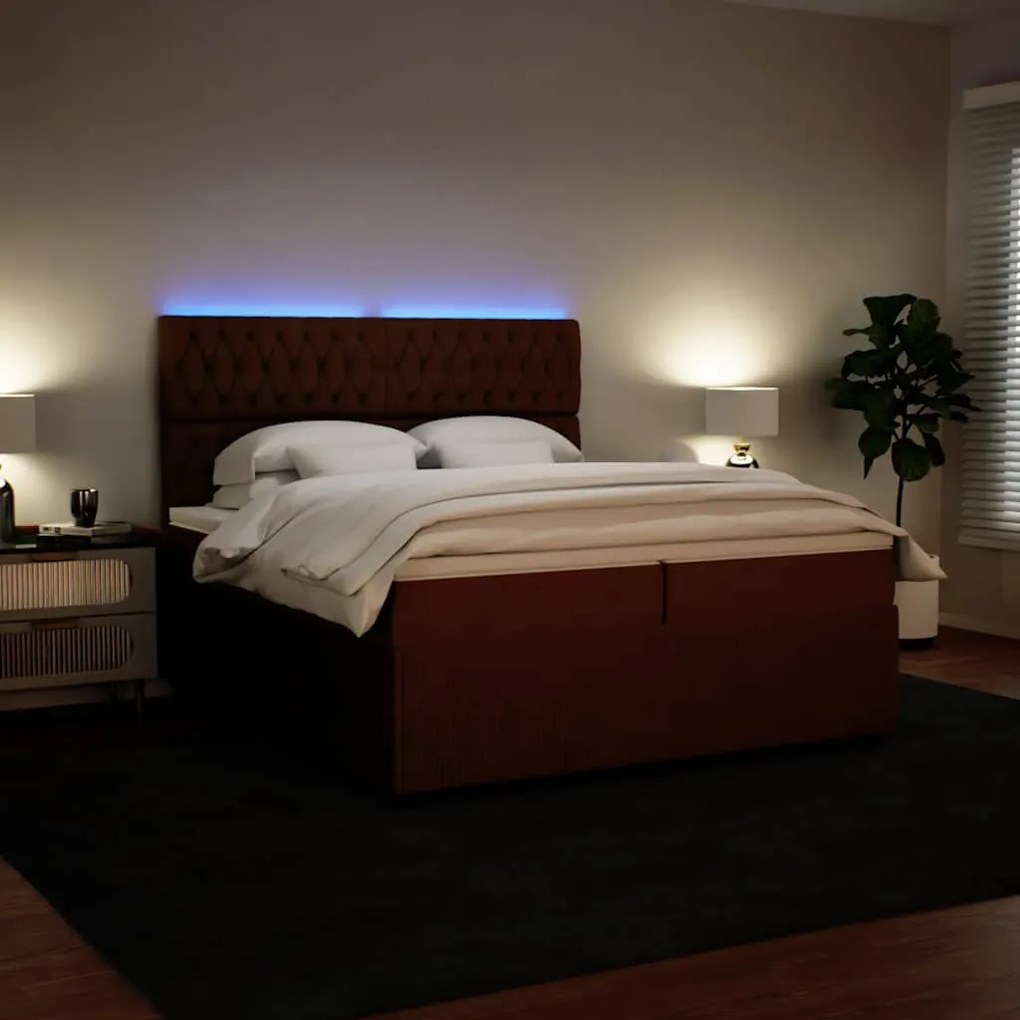 vidaXL Κρεβάτι Boxspring με Στρώμα Ροζ 200x200 εκ. Βελούδινο