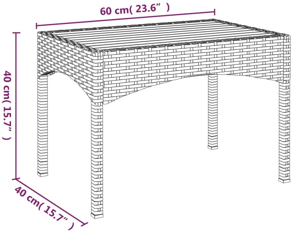 vidaXL Καρέκλες Ανακλινόμενες 2 Τεμ. με Τραπέζι Μαύρες Συνθετικό Ρατάν