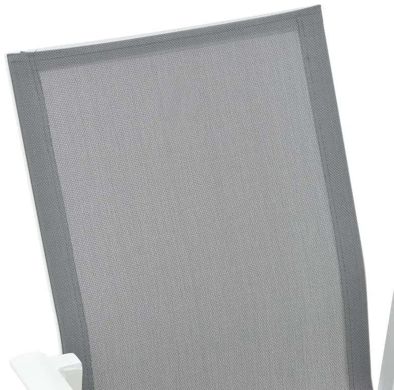 Καρέκλα - Πολυθρόνα κήπου Dashiell αλουμίνιο λευκό textilene γκρι 71x58x94 εκ. 71x58x94 εκ.