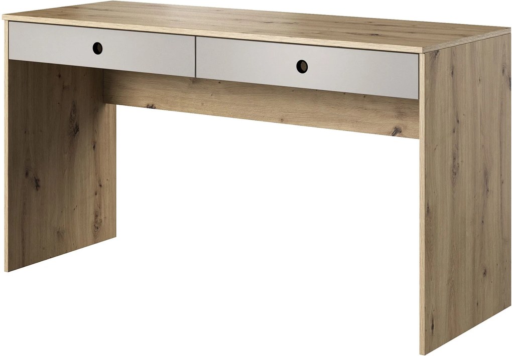 Lh-homefurniture Γραφείο Kuki Φυσικό Artisan+Γκρι πλατίνα 138,2x50,4x76cm L04111-KU-1