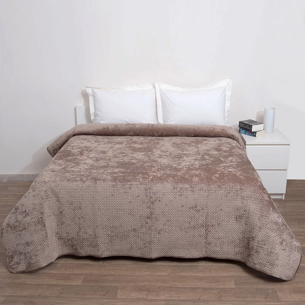 Κουβερλί Βελουτέ Μονό (160x220) Anna Riska Velvet Verona Beige