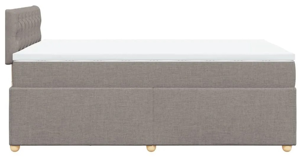 Κρεβάτι Boxspring με Στρώμα Taupe 120x190 εκ. Υφασμάτινο - Μπεζ-Γκρι