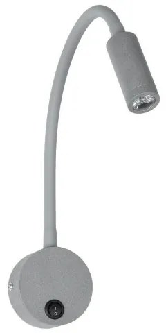 GOOSE 61689 Φωτιστικό Τοίχου-Απλίκα LED 3W 300lm 36° AC 220-240V IP20-Reading Light-Θερμό Λευκό 2700K Γκρι Αλουμίνι Globostar-61 61689