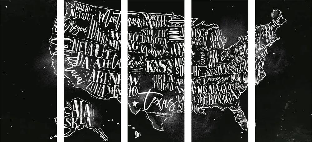 5 μέρη εικόνα εκπαιδευτικό χάρτη των ΗΠΑ με μεμονωμένες πολιτείες - 100x50