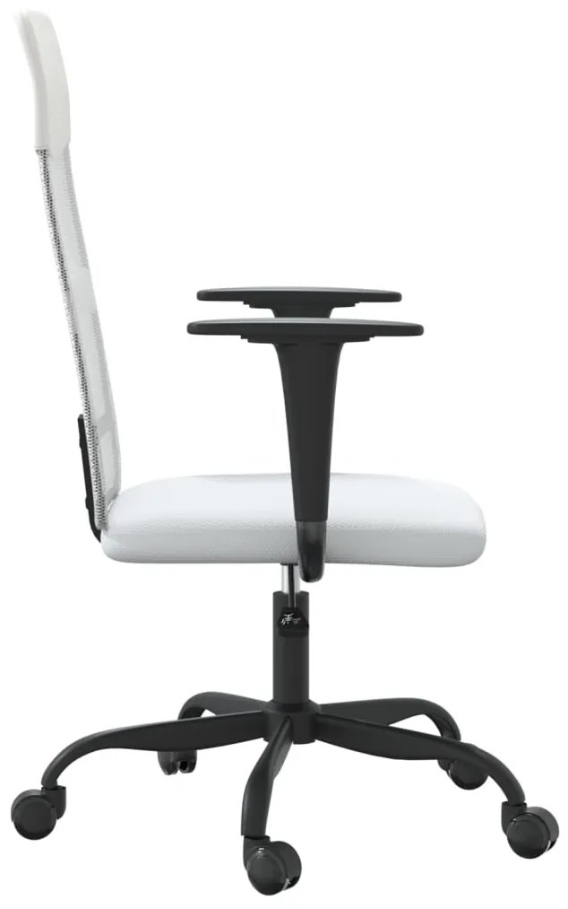 vidaXL Καρέκλα Γραφείου Ρυθμ. Ύψος Λευκή Διχτυωτό Ύφασμα/Συνθ. Δέρμα