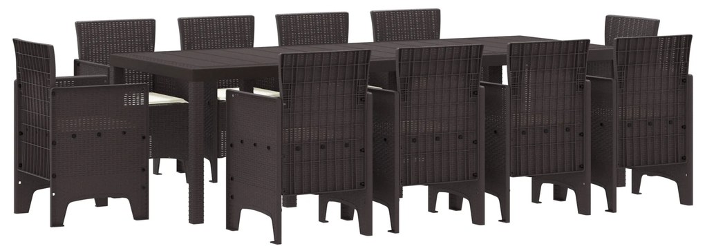 vidaXL Σετ Τραπεζαρίας Κήπου 11 pcs Καφέ 250 x 100 x 73 εκ