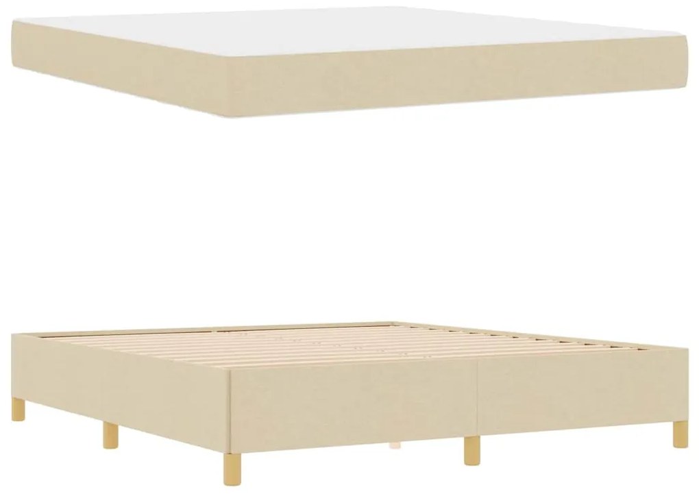 vidaXL Σκελετός Κρεβατιού με στρώμα Κρεμ 180 x 200 cm ύφασμα