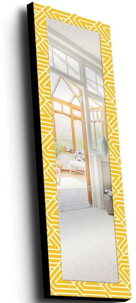 Καθρέπτης Τοίχου 755MER1125 40x120cm Yellow-White Wallity Wood, Fabric
