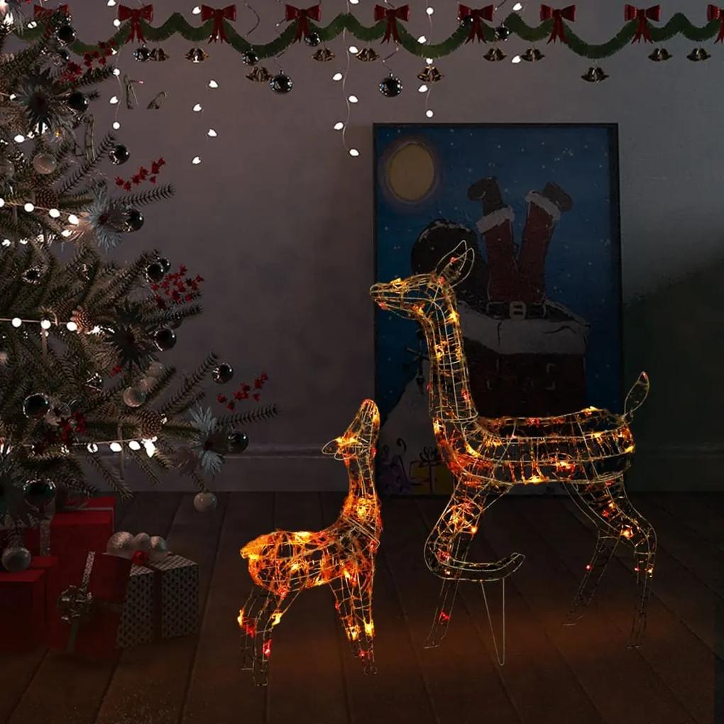 vidaXL Τάρανδοι Οικ. Ακρυλικός Χριστουγεννιάτικος 160 LED Πολύχρωμο