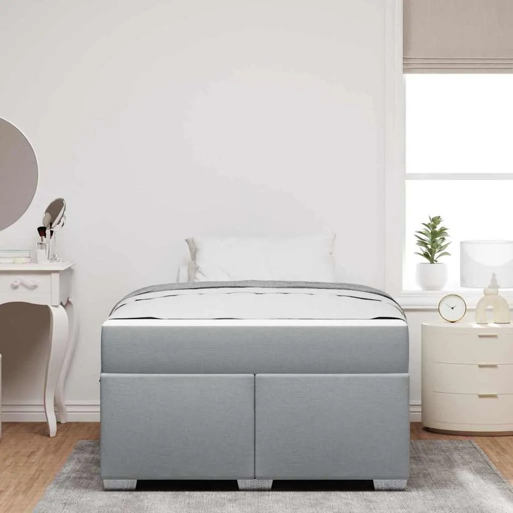 vidaXL Σκελετός Κρεβατιού Άλλο Ανοιχτό γκρι 120 x 190 cm ύφασμα