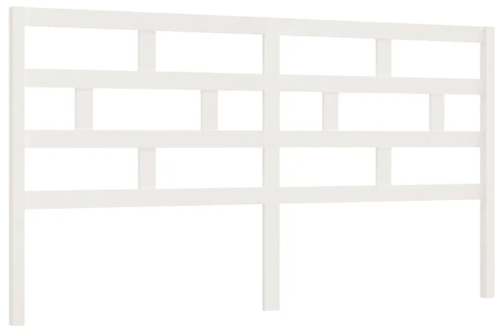 vidaXL Κεφαλάρι κρεβατιού Λευκό 186x4x100 εκ. από Μασίφ Ξύλο Πεύκου