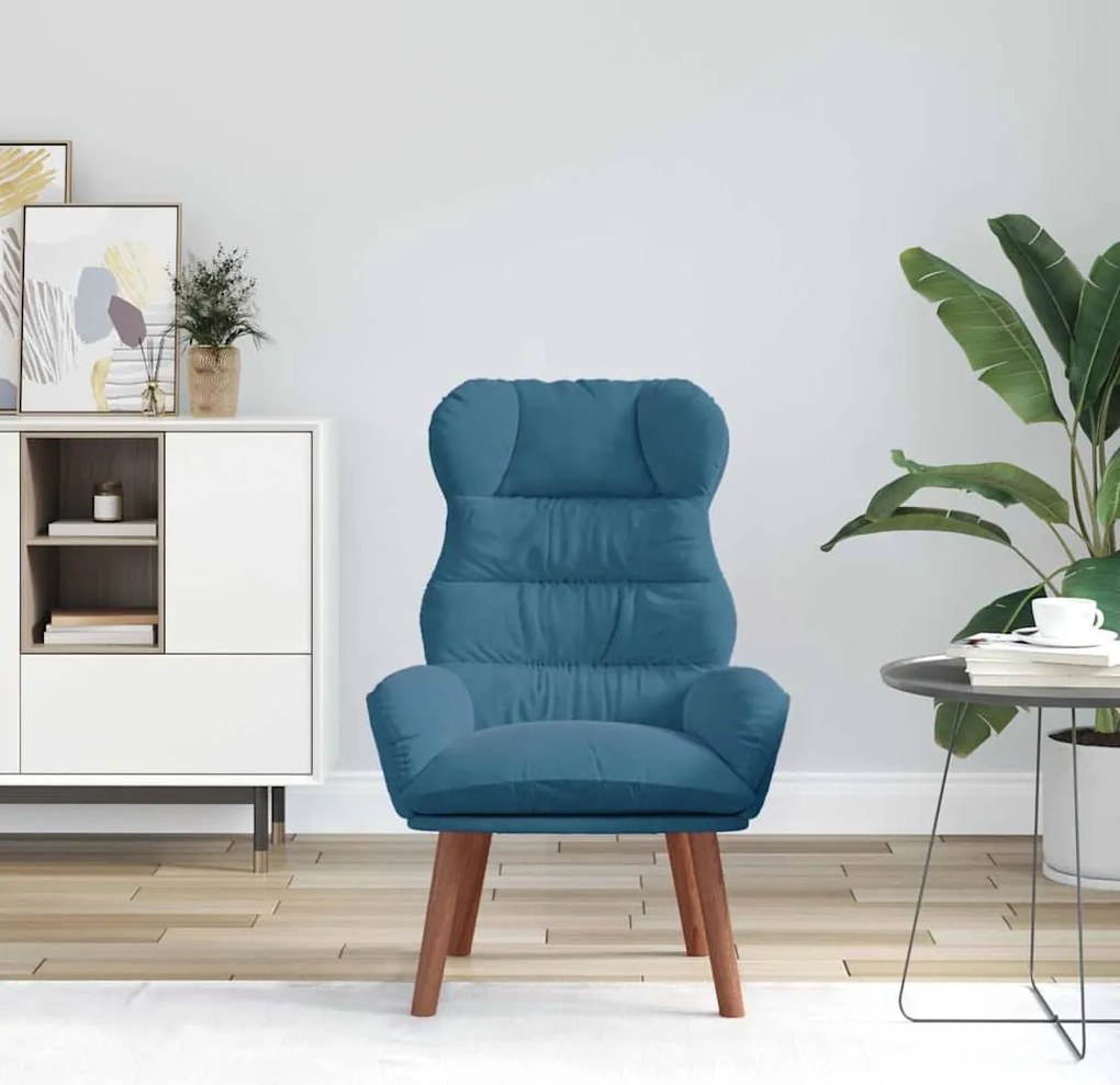 vidaXL Χαλαρωτική Πολυθρόνα Μπλε 69 x 74 x 93 εκ. Βελούδο