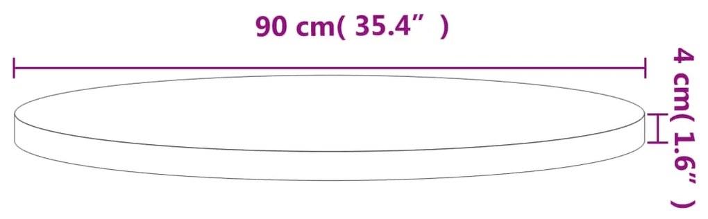 vidaXL Επιφάνεια Τραπεζιού Στρογγυλή Ø90x4 εκ. Μασίφ Ξύλο Οξιάς