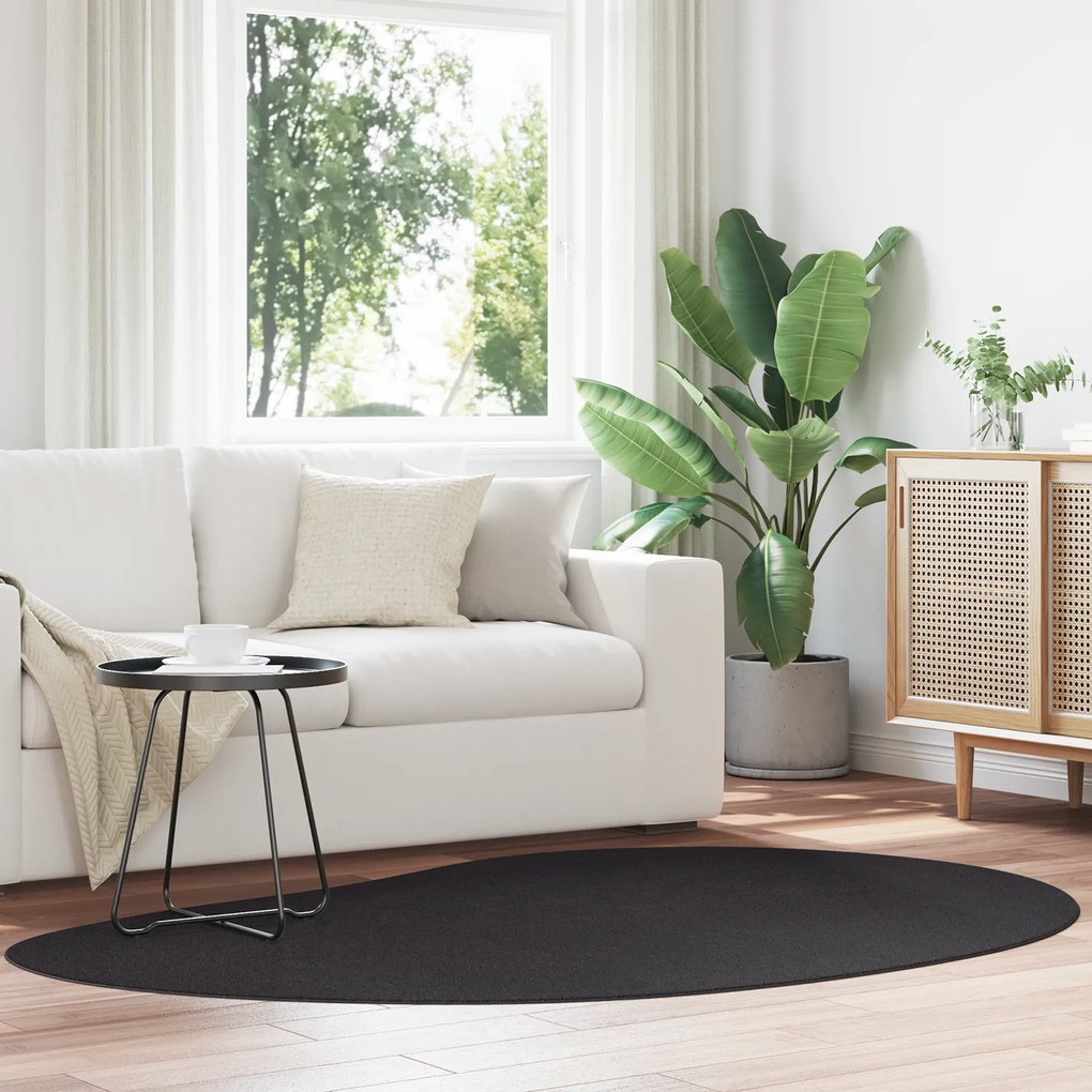 vidaXL Χαλί Μαύρο 140x200 εκ. Πολυεστέρα Αντιολισθητικό