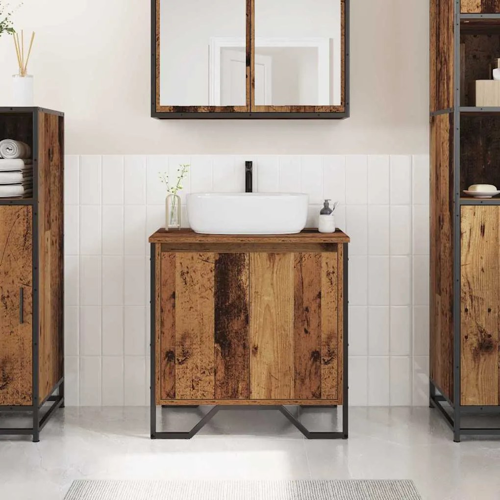 vidaXL Ντουλάπι Νιπτήρα Παλιό Ξύλο 60 x 35 x 60 εκ. Επεξεργασμένο ξύλο