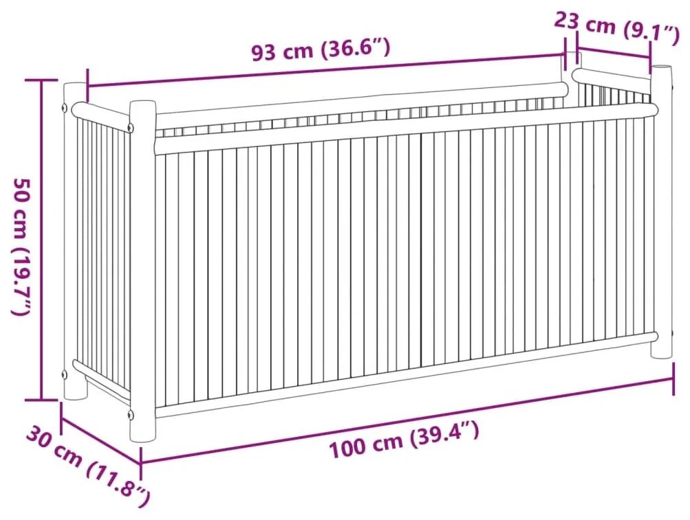 Ζαρντινιέρα 100x30x50 εκ. από Μπαμπού - Καφέ