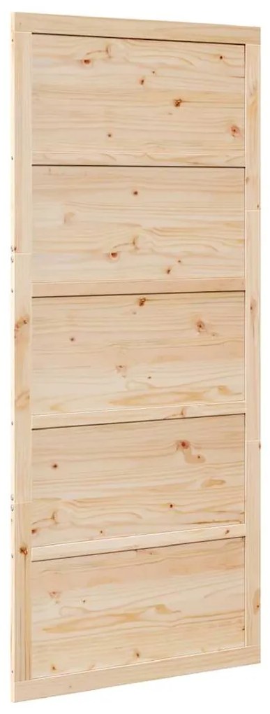 vidaXL Πόρτα αχυρώνα Φυσικό 80 x 2,5 x 208 εκ. Στερεά ξυλεία πεύκου