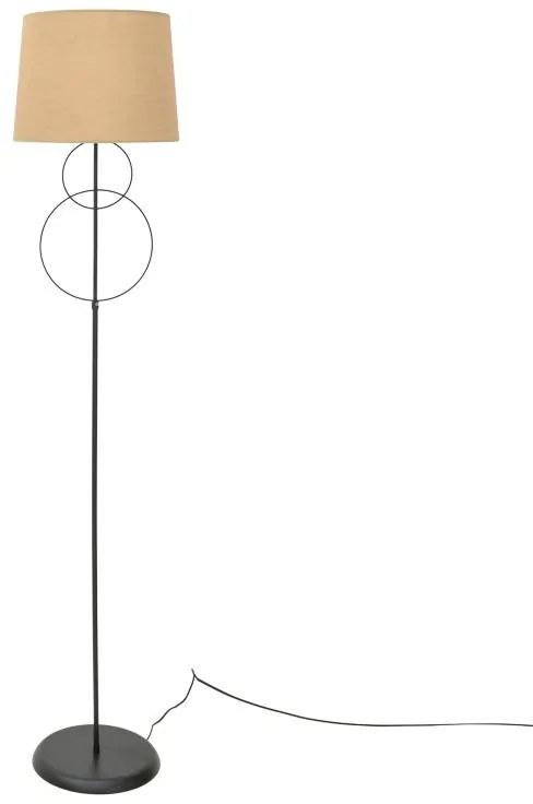 Φωτιστικό δαπέδου Klerdia E27 μαύρο μέταλλο με χρυσό ύφασμα 40x40x125εκ 40x40x125 εκ.