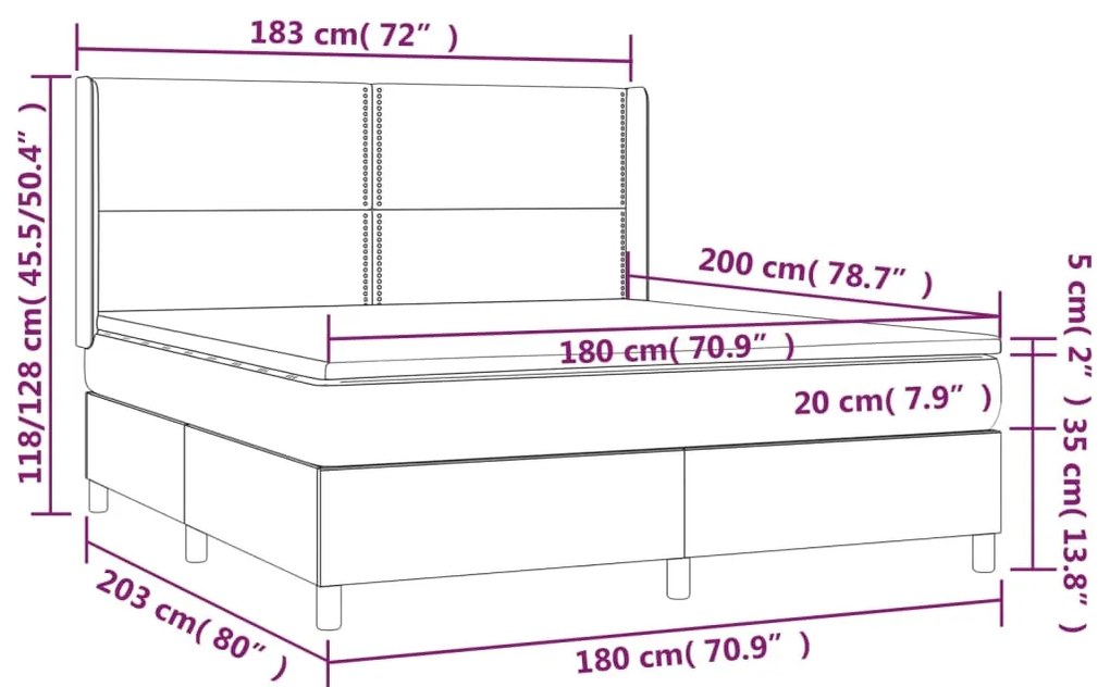 ΚΡΕΒΑΤΙ BOXSPRING ΜΕ ΣΤΡΩΜΑ ΜΠΛΕ 180X200 ΕΚ. ΥΦΑΣΜΑΤΙΝΟ 3131935