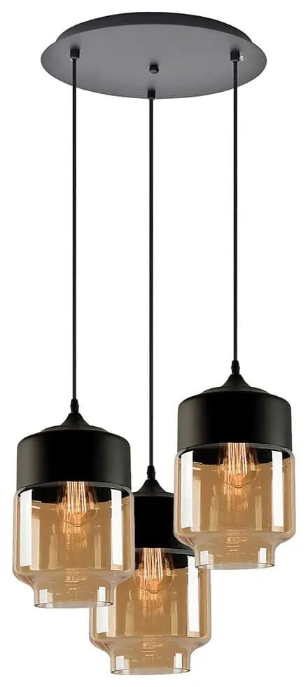 Φωτιστικό Οροφής Gaby 77-8789 35x35x150cm 3xE27 60W Black-Honey Homelighting