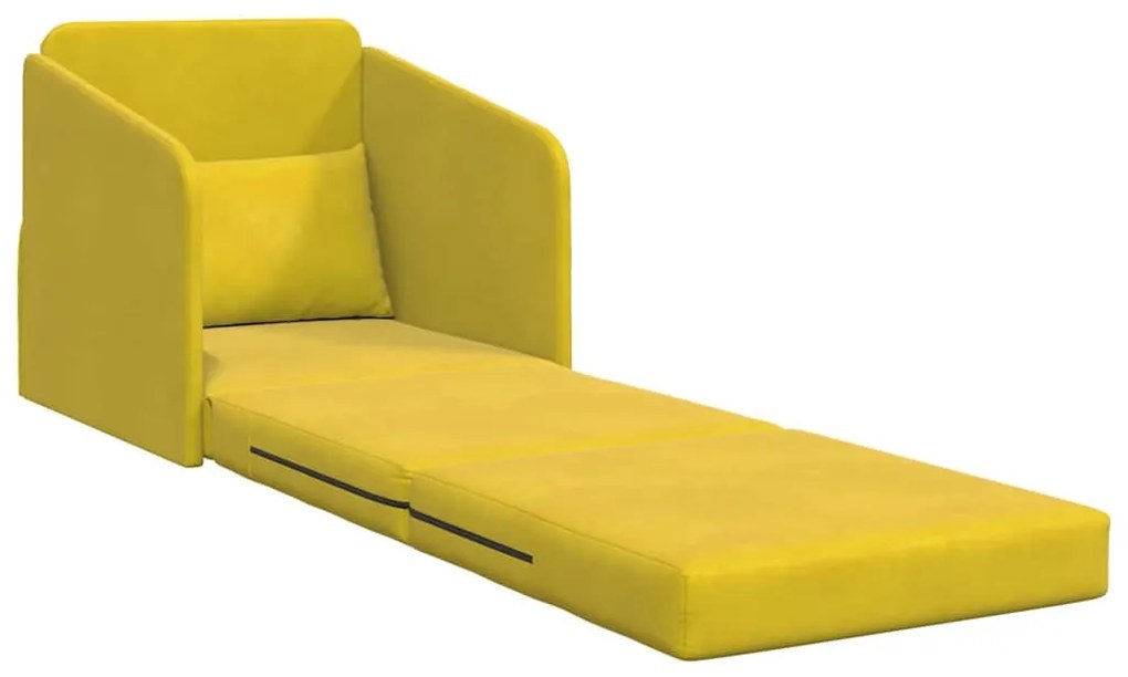 vidaXL Κρεβάτι καναπές Κίτρινο 65 x 80 x 83 εκ. Βελούδο