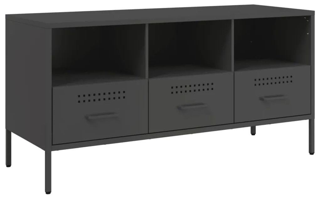 vidaXL Έπιπλο Τηλεόρασης Μαύρο 100,5x39x50,5 εκ. Ατσάλινο