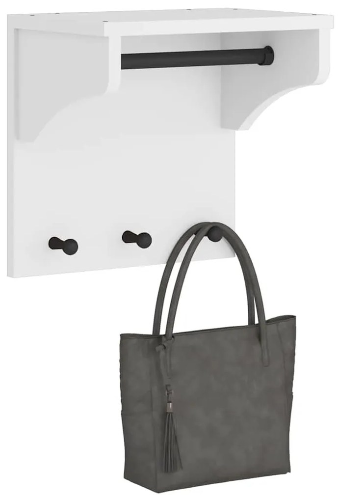 Επίτοιχη κρεμάστρα παλτών SANDNES Λευκό 43x30x42 εκ. Πεύκο ξύλο