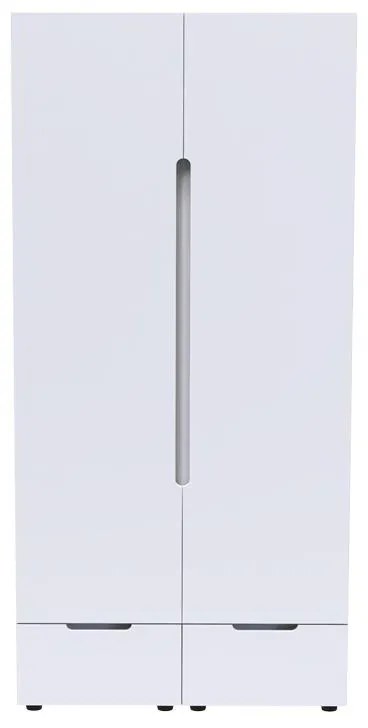 Ντουλάπα δίφυλλη Afina mdf-μελαμίνη σε λευκή glossy απόχρωση 100x57x213εκ 100x57x213 εκ.