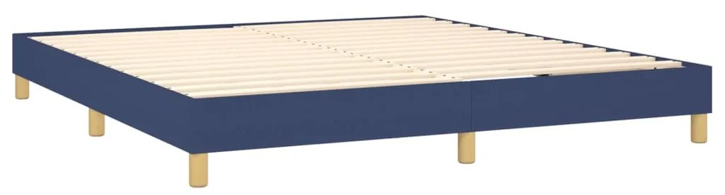 ΚΡΕΒΑΤΙ BOXSPRING ΜΕ ΣΤΡΩΜΑ &amp; LED ΜΠΛΕ 180X200 ΕΚ. ΥΦΑΣΜΑΤΙΝΟ 3133979