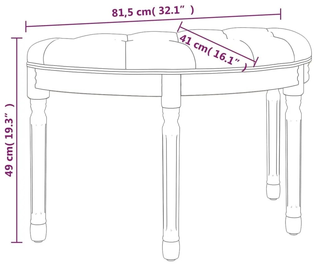 Πάγκος 81,5 x 41 x 49 εκ. Λινός - Μπεζ